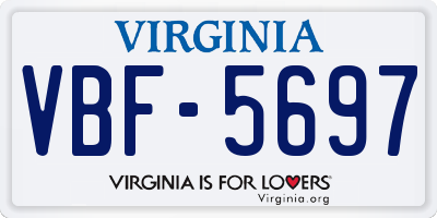 VA license plate VBF5697