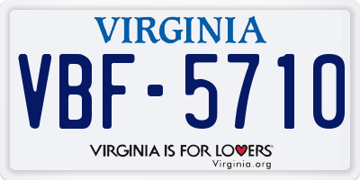 VA license plate VBF5710
