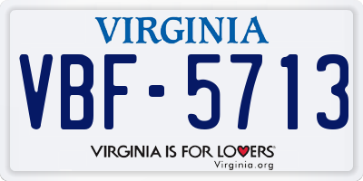 VA license plate VBF5713