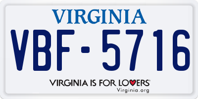 VA license plate VBF5716