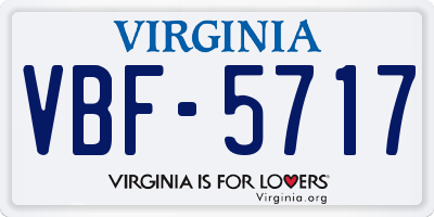 VA license plate VBF5717