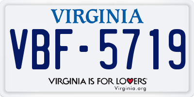 VA license plate VBF5719