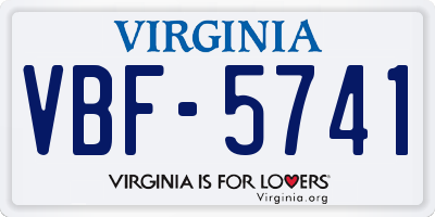 VA license plate VBF5741