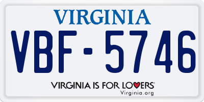 VA license plate VBF5746