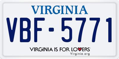 VA license plate VBF5771