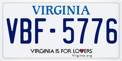 VA license plate VBF5776