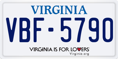 VA license plate VBF5790