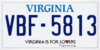 VA license plate VBF5813