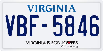 VA license plate VBF5846