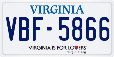 VA license plate VBF5866