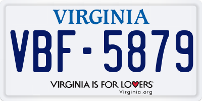 VA license plate VBF5879