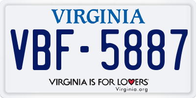 VA license plate VBF5887