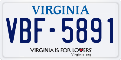 VA license plate VBF5891