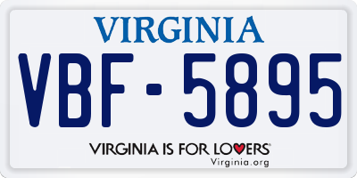 VA license plate VBF5895