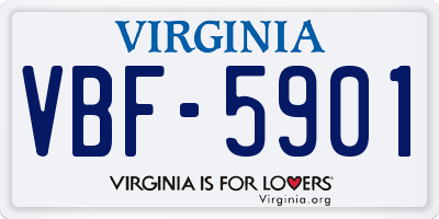 VA license plate VBF5901