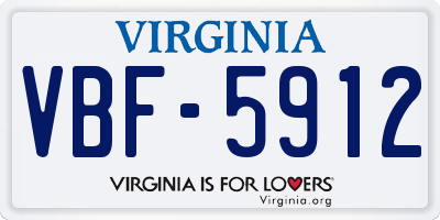 VA license plate VBF5912