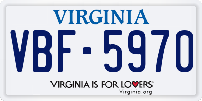 VA license plate VBF5970