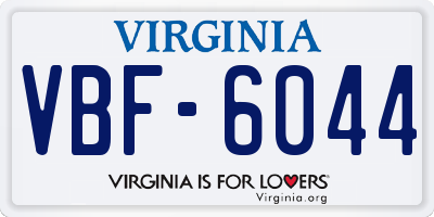 VA license plate VBF6044