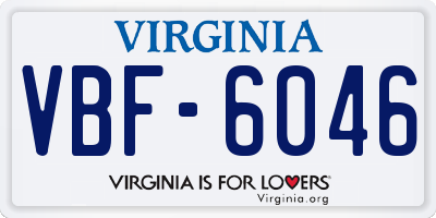 VA license plate VBF6046
