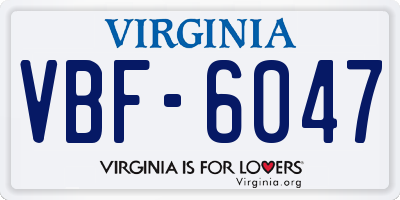 VA license plate VBF6047