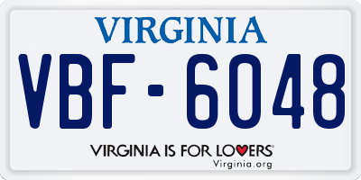 VA license plate VBF6048