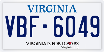 VA license plate VBF6049