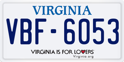 VA license plate VBF6053