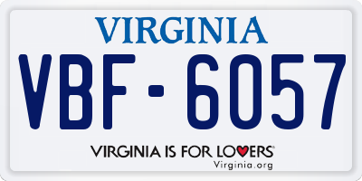 VA license plate VBF6057