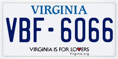 VA license plate VBF6066