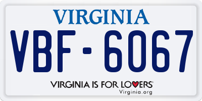 VA license plate VBF6067