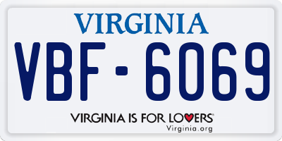 VA license plate VBF6069