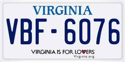 VA license plate VBF6076