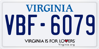 VA license plate VBF6079