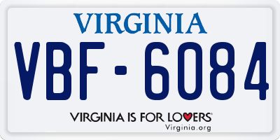 VA license plate VBF6084