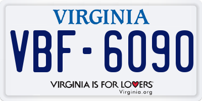 VA license plate VBF6090