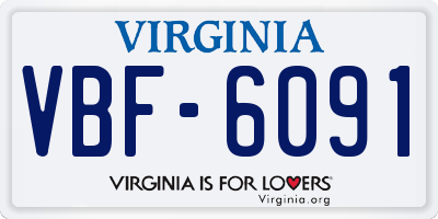 VA license plate VBF6091