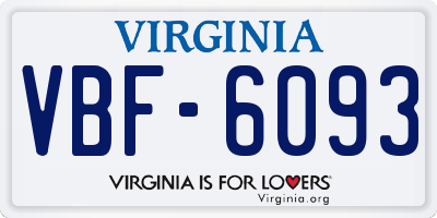 VA license plate VBF6093
