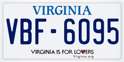VA license plate VBF6095