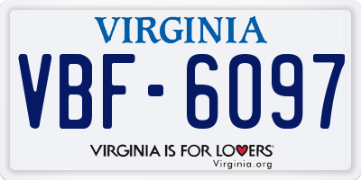 VA license plate VBF6097