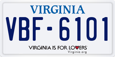VA license plate VBF6101