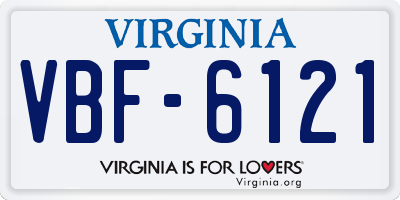 VA license plate VBF6121