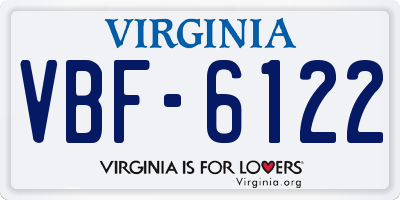 VA license plate VBF6122