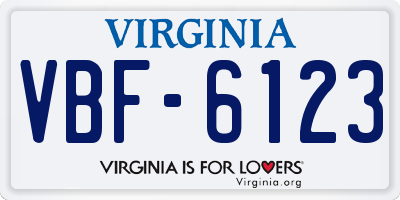 VA license plate VBF6123