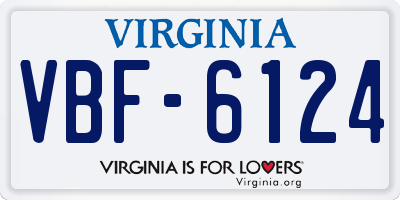 VA license plate VBF6124