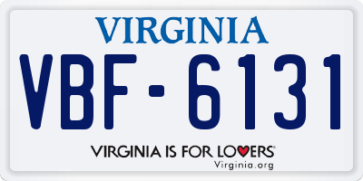 VA license plate VBF6131