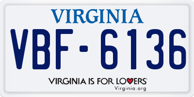 VA license plate VBF6136