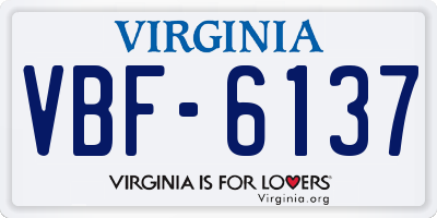 VA license plate VBF6137