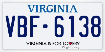 VA license plate VBF6138