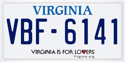 VA license plate VBF6141
