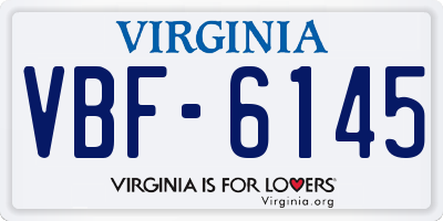 VA license plate VBF6145